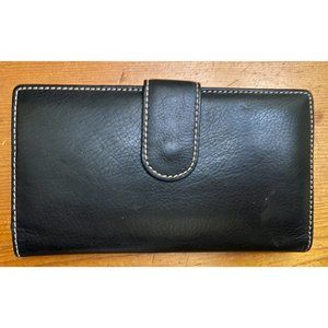 Black Long Wallet - Genuine Leather